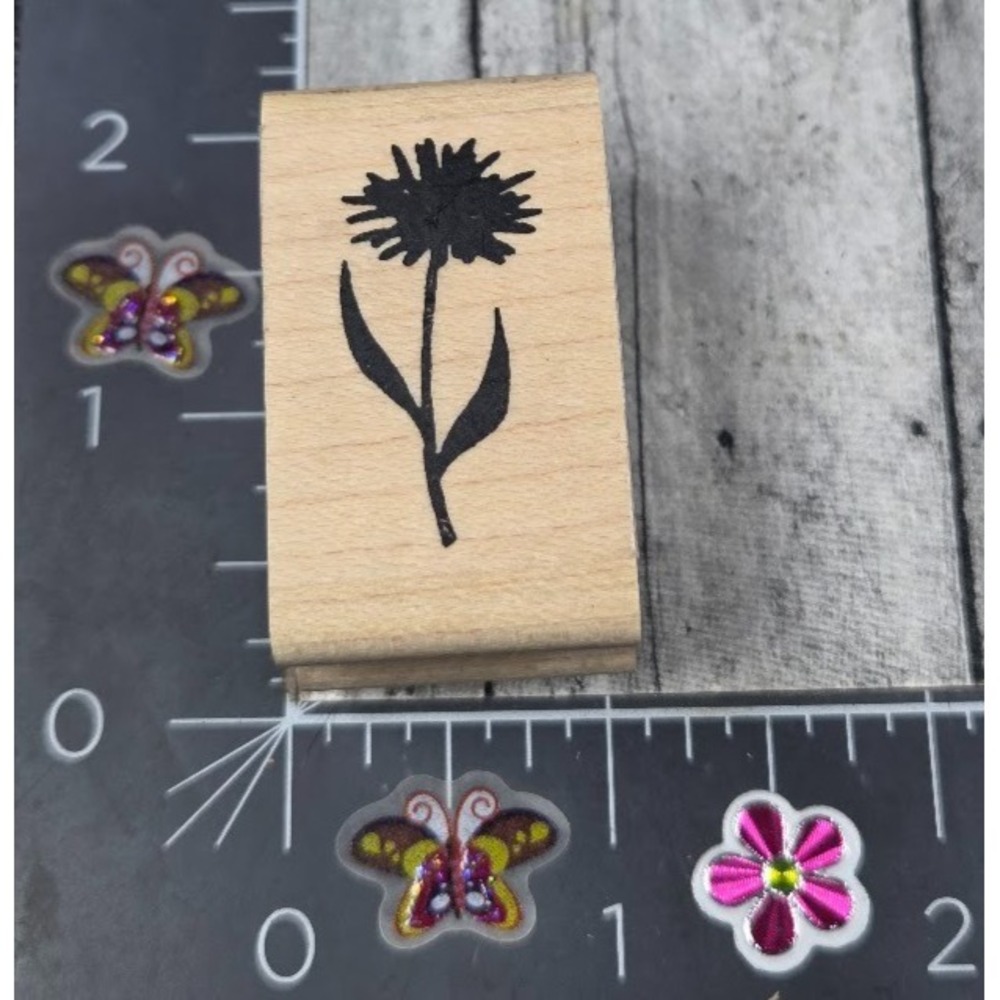 Endless Creations Cornflower Silhouette Rubber Stamp Wood #J108
